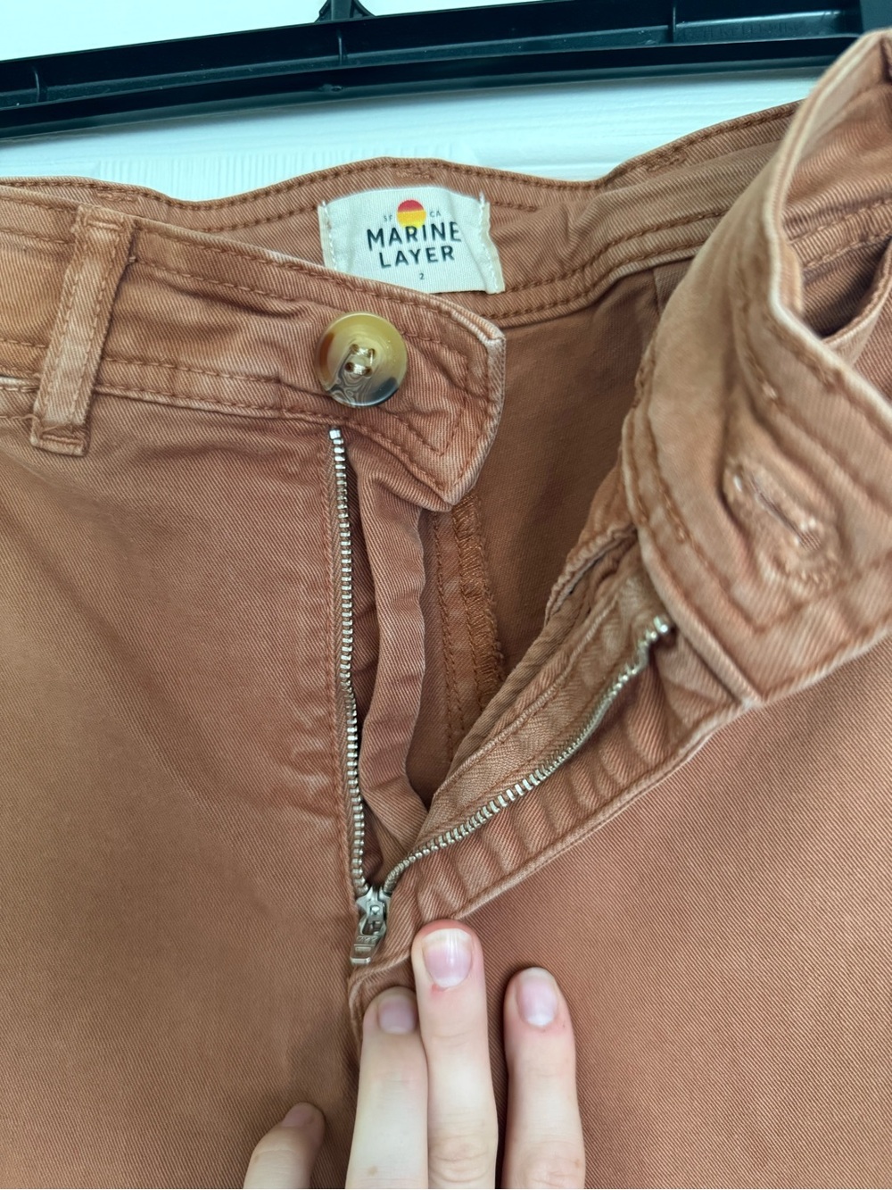 Marine Layer Women's Cropped Wide-Leg Jeans in Rust
